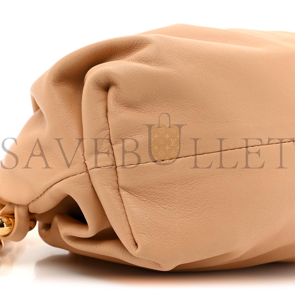 BOTTEGA VENETA CALFSKIN TEEN CHAIN POUCH ALMOND (25*13*10cm)