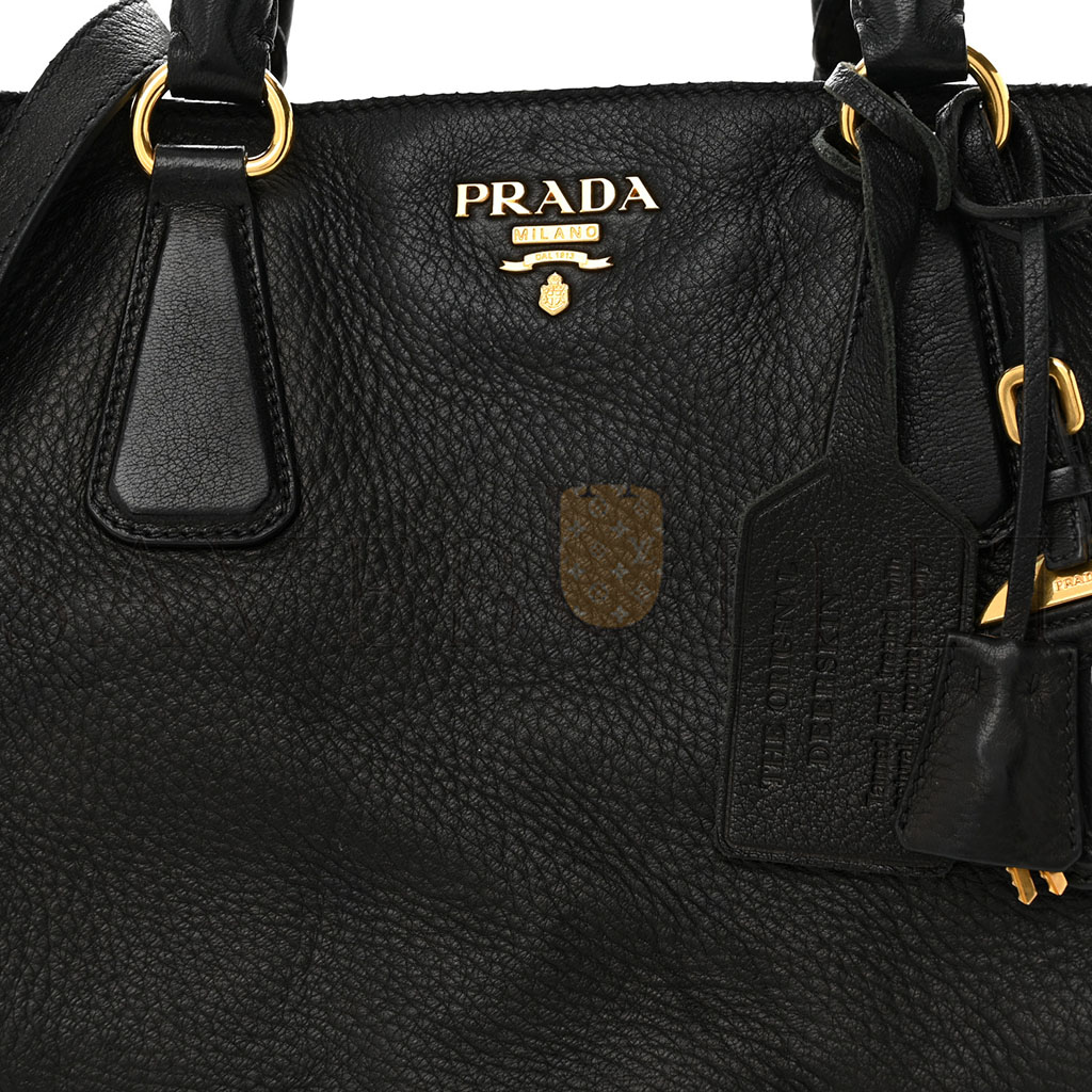 PRADA VITELLO DAINO TOTE BLACK (39*28*17cm)