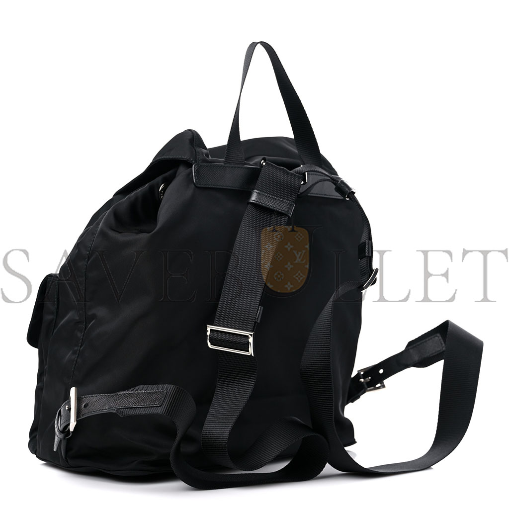 PRADA RE-NYLON TESSUTO SAFFIANO MEDIUM BACKPACK BLACK (30*30*15cm)