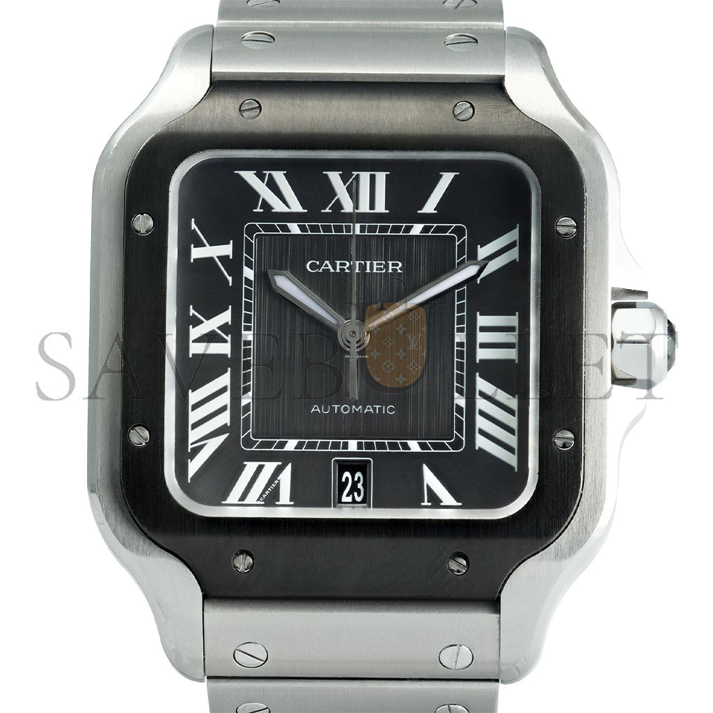 CARTIER SANTOS LARGE STAINLESS STEEL AUTOMATIC WATCH WSSA0037