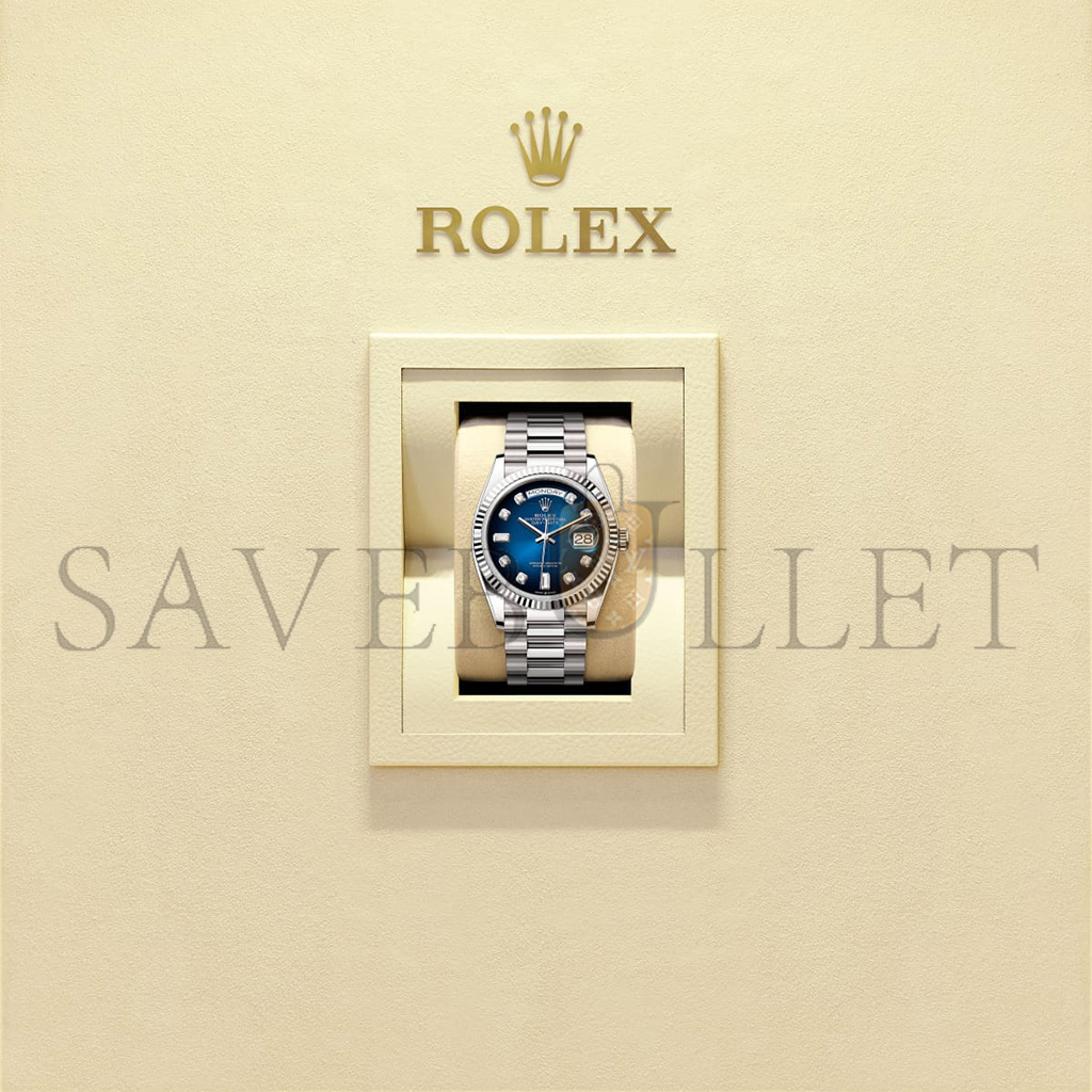 ROLEX DAY-DATE 36 OYSTER, 36 MM, WHITE GOLD WATCH 128239-0023