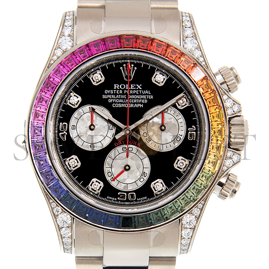 ROLEX DAYTONA RAINBOW SAPPHIRE 18K WHITE GOLD WATCH 116599RBOW-0003