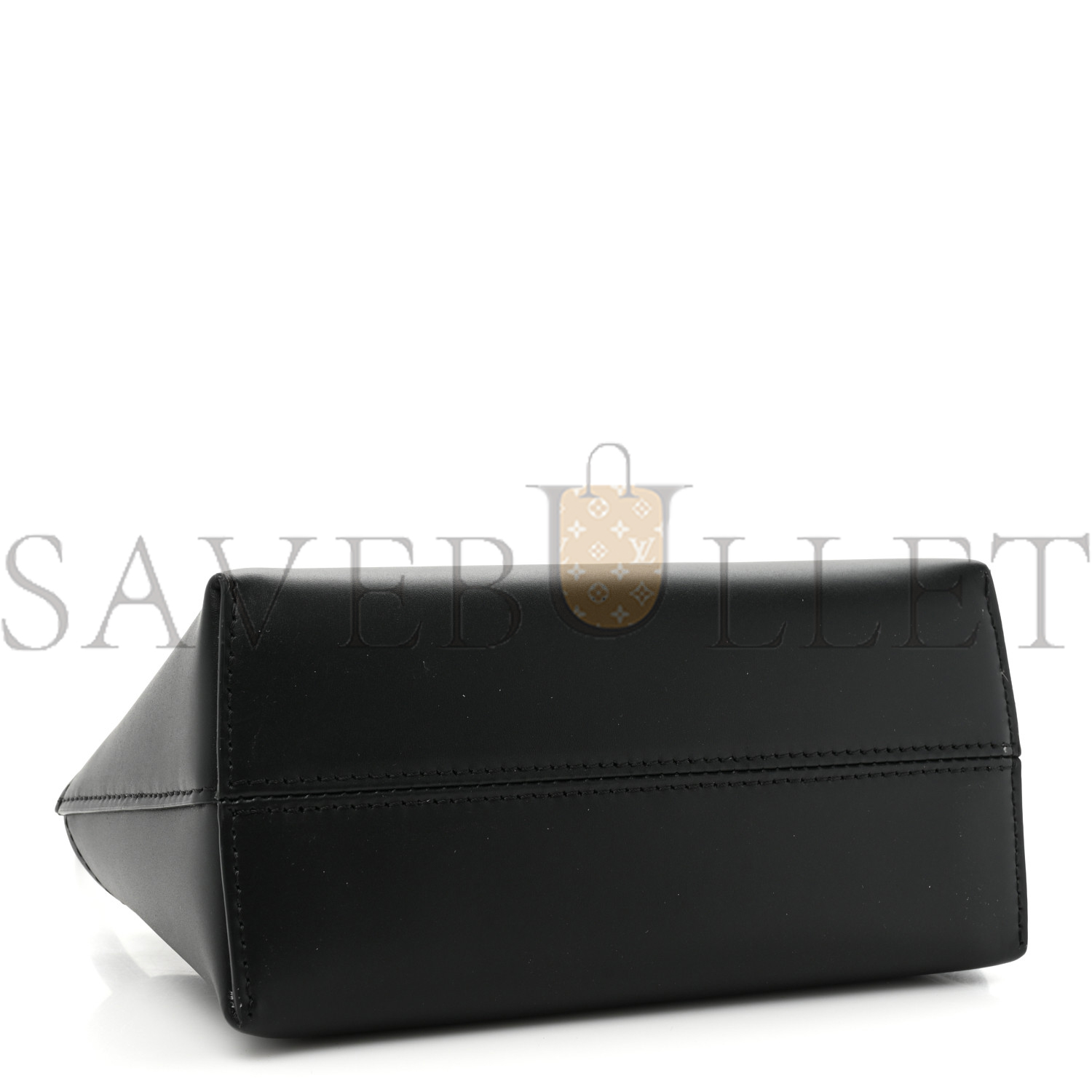 FENDI VITELLO KING PLEXIGLASS LOGO EMBOSSED MINI BY THE WAY TOP HANDLE BOSTON BAG BLACK (18*11*8cm)