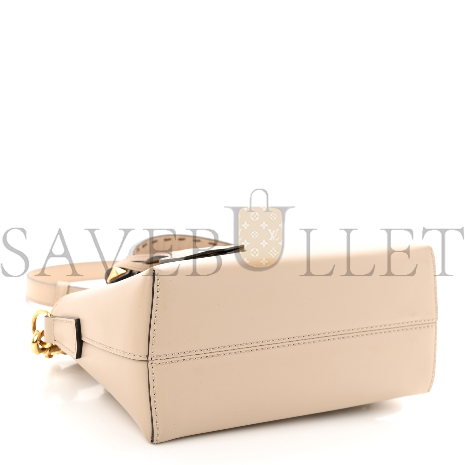 FENDI VITELLO KING LOGO EMBOSSED MINI BY THE WAY BOSTON BAG NUVOLA (19*13*9cm)