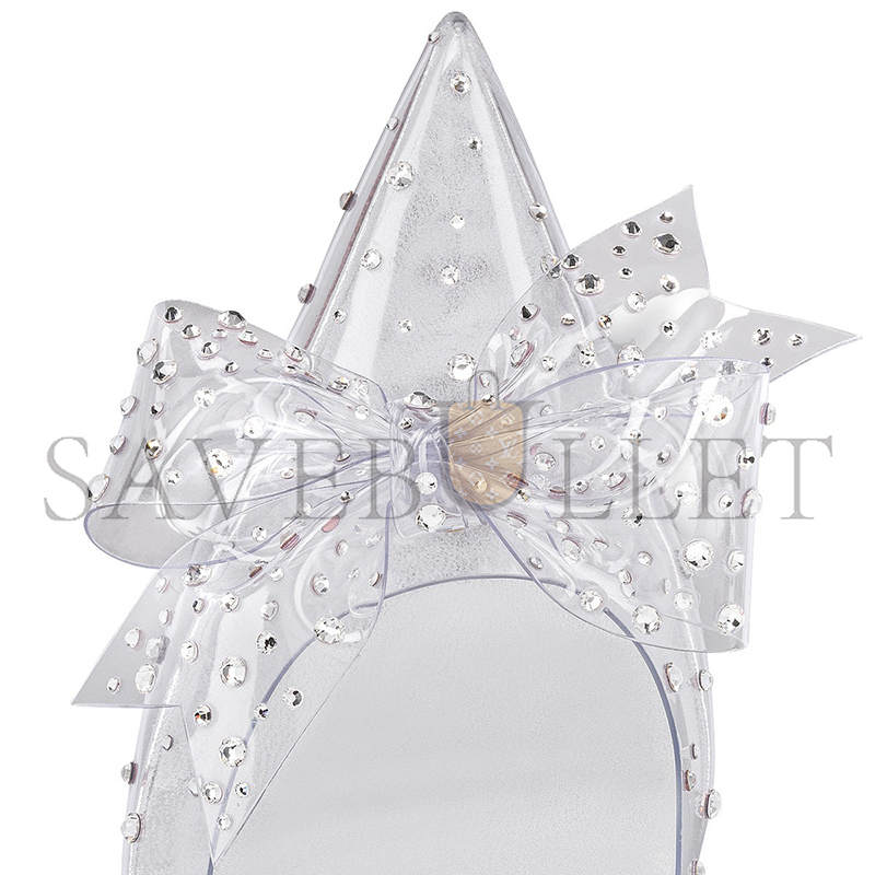 CHRISTIAN LOUBOUTIN JELLY STRASS 80 MM PUMPS - PVC, IRIDESCENT NAPPA LEATHER AND STRASS-SILVER-WOMEN 1240737S339