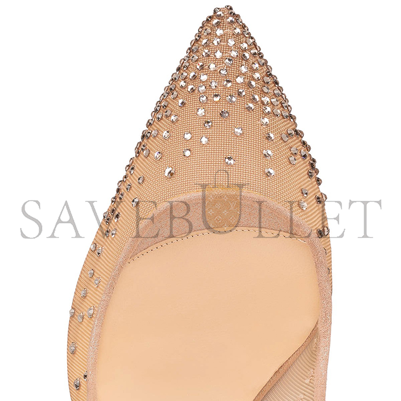 CHRISTIAN LOUBOUTIN FOLLIES STRASS 100 MM PUMPS-MESH, SUEDE CALF AND STRASS-LIGHT SILK-WOMEN 3180466F065
