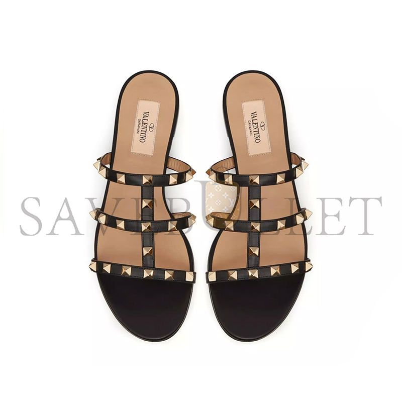 VALENTINO ROCKSTUD FLAT SLIDE SANDAL 5W2S0C49VOD_0NO VALENTINO ROCKSTUD FLAT SLIDE SANDAL 5W2S0C49VOD_0NO