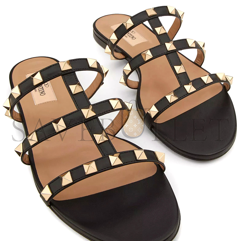 VALENTINO ROCKSTUD FLAT SLIDE SANDAL 5W2S0C49VOD_0NO VALENTINO ROCKSTUD FLAT SLIDE SANDAL 5W2S0C49VOD_0NO
