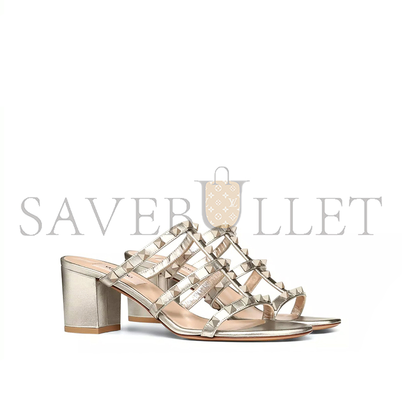 VALENTINO ROCKSTUD METALLIC CALFSKIN LEATHER SLIDE SANDAL 60MM 5W2S0C47JXH_S69 VALENTINO ROCKSTUD METALLIC CALFSKIN LEATHER SLIDE SANDAL 60MM 5W2S0C47JXH_S69