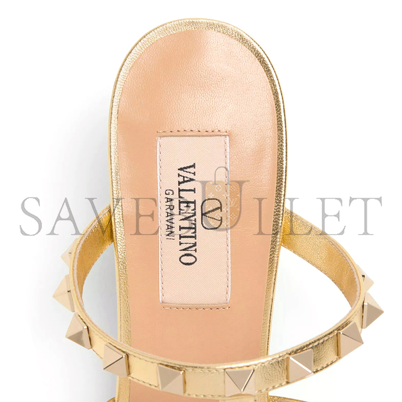 VALENTINO ROCKSTUD SLIDE SANDAL IN LAMINATED NAPPA 60MM 6W2S0C47QKH_I8M VALENTINO ROCKSTUD SLIDE SANDAL IN LAMINATED NAPPA 60MM 6W2S0C47QKH_I8M