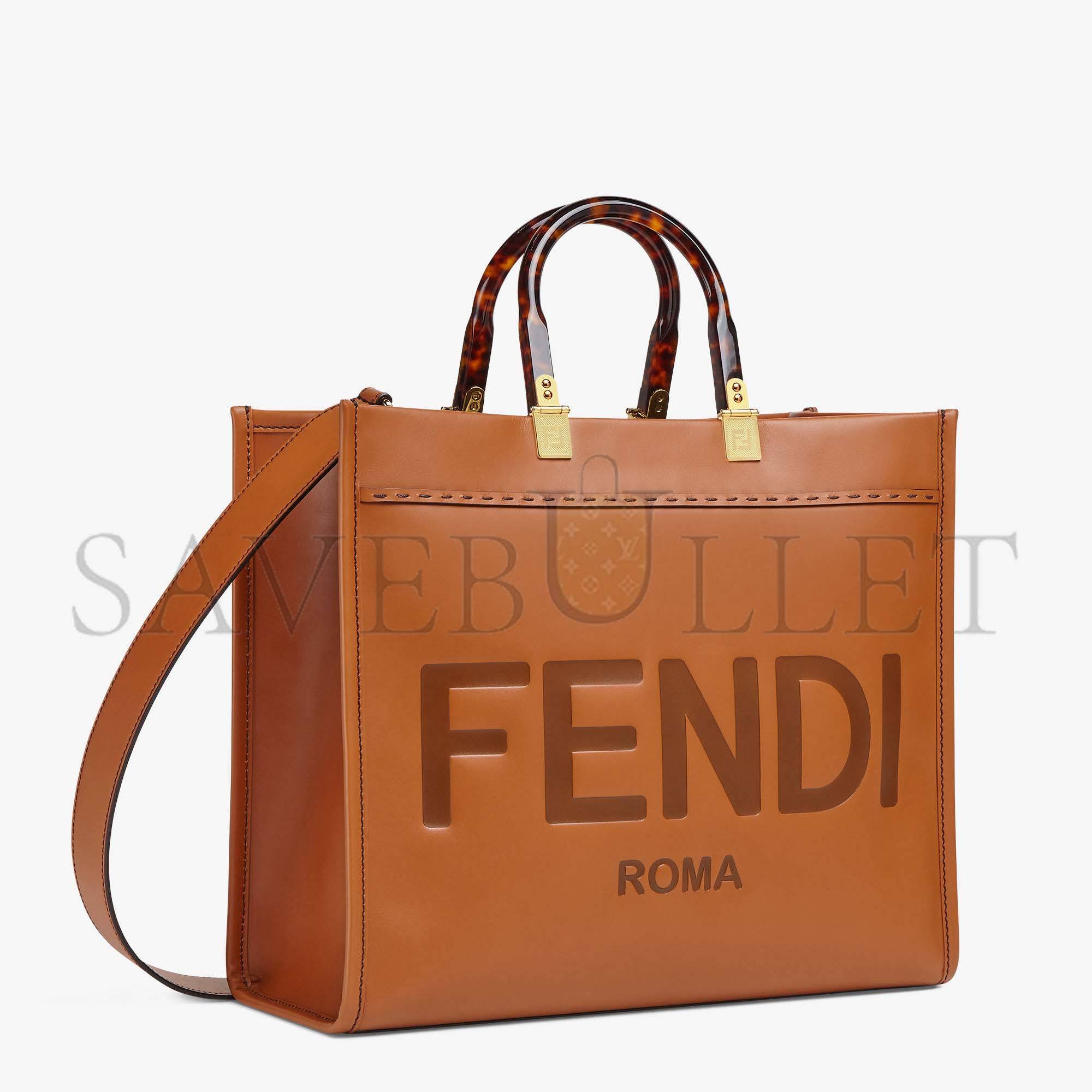 FENDI SUNSHINE MEDIUM - BROWN LEATHER SHOPPER 8BH386ABVLF0PWZ (35*31*17cm)