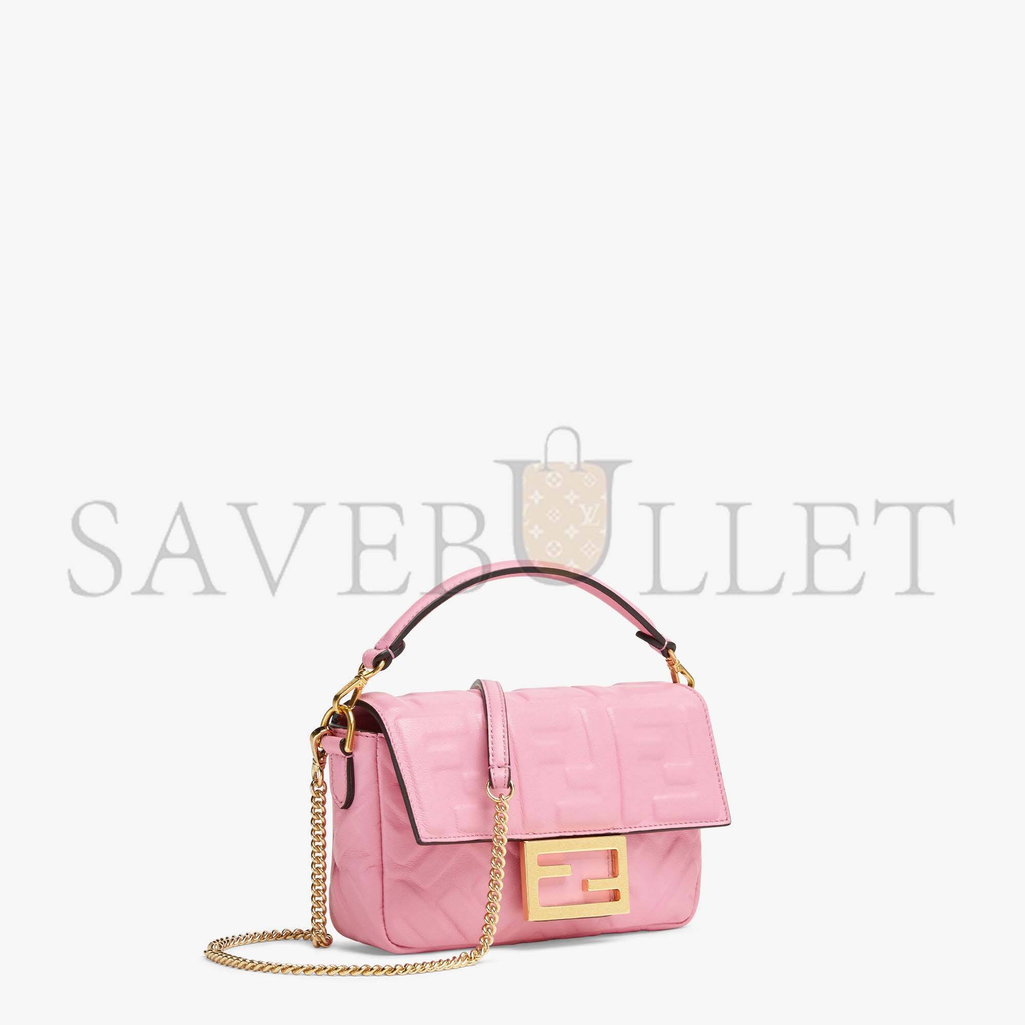 FENDI BAGUETTE MINI - PINK NAPPA LEATHER BAG 8BS017A72VF1AQA (19*11.5*4cm)