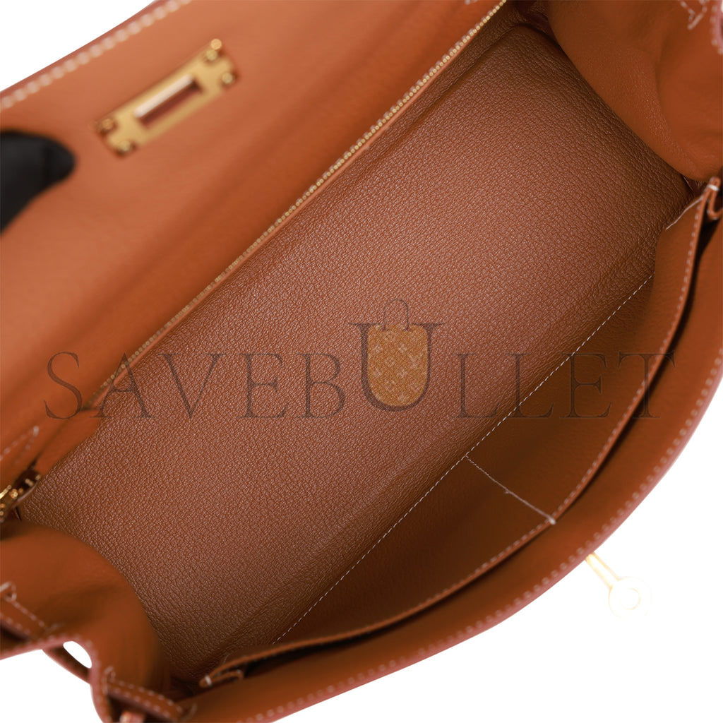 HERMES KELLY RETOURNE 32 GOLD TOGO GOLD HARDWARE  (32*23*10.5cm)