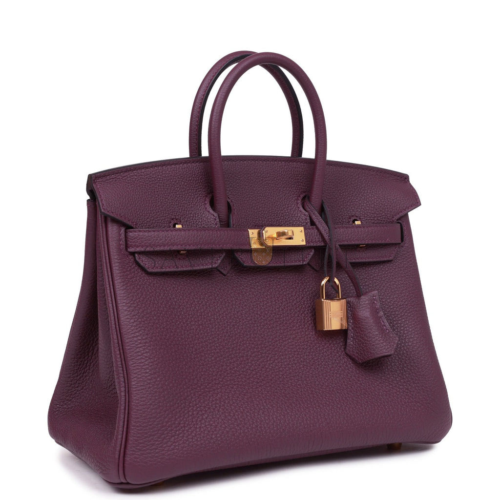 HERMES BIRKIN 25 CASSIS TOGO GOLD HARDWARE  (25cm)