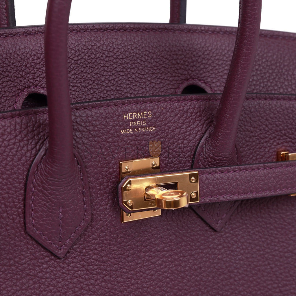 HERMES BIRKIN 25 CASSIS TOGO GOLD HARDWARE  (25cm)