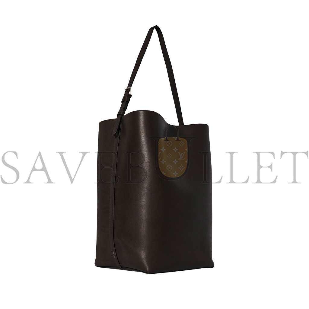 THE ROW LARGE NS SHOULDER BAG IN LEATHER DARK BROWN W1587L72DBP (38*43*20cm)