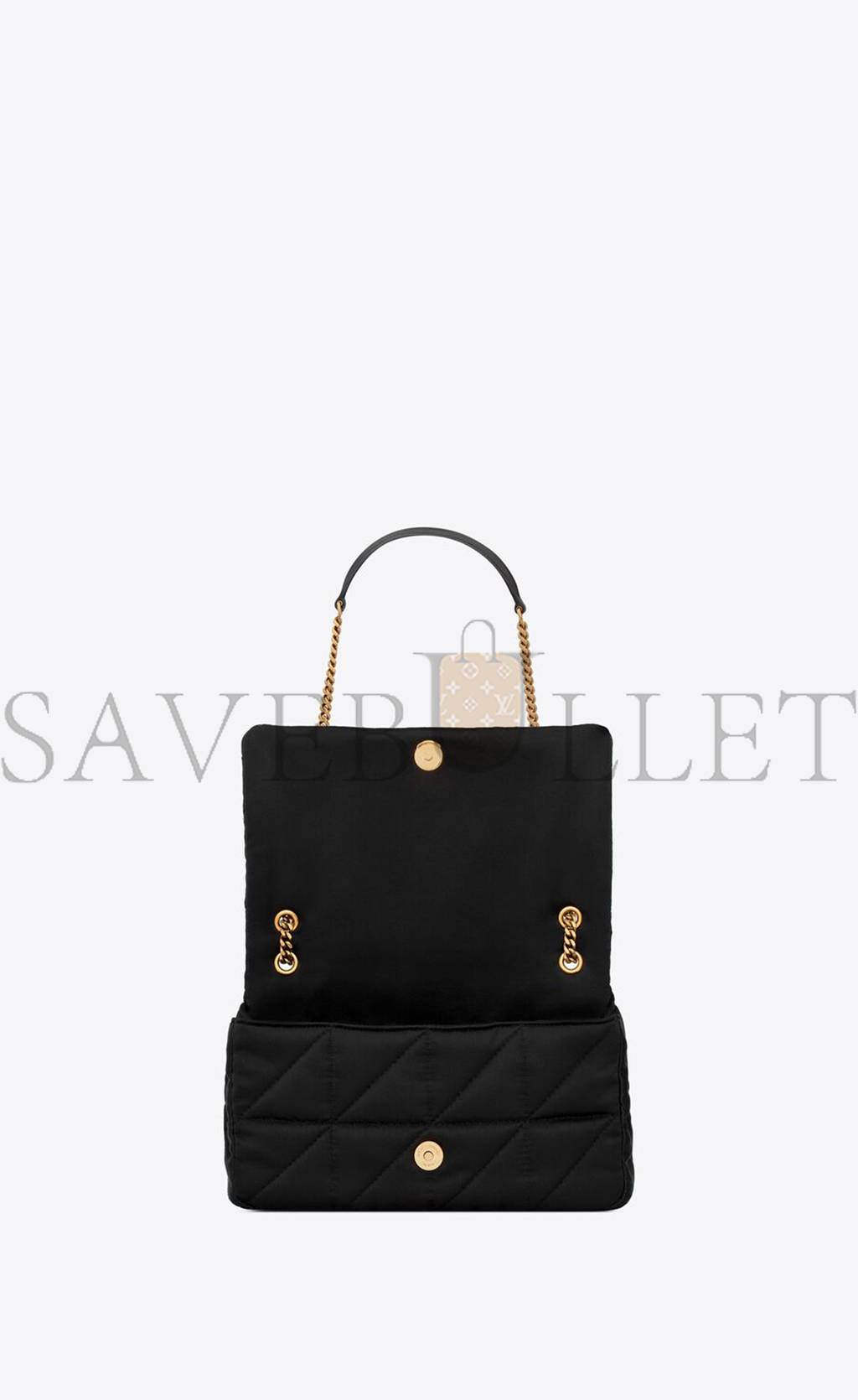 YSL JAMIE MEDIUM CHAIN BAG IN SATIN AND LEATHER 515821FAAUF1000 (25*15*7.5cm)