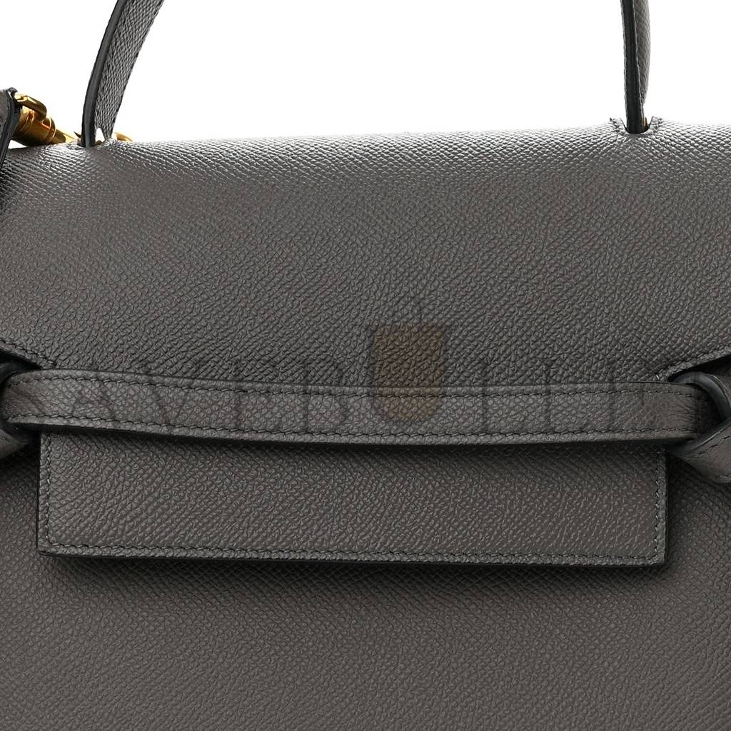 CELINE BABY GRAINED CALFSKIN MICRO BELT BAG GREY (24*21*14cm)