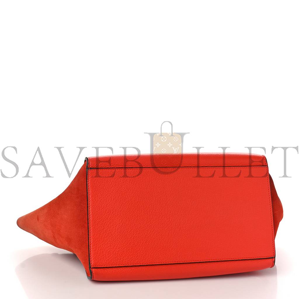 CELINE DRUMMED CALFSKIN MEDIUM TRAPEZE ORANGE (30*24*18cm)