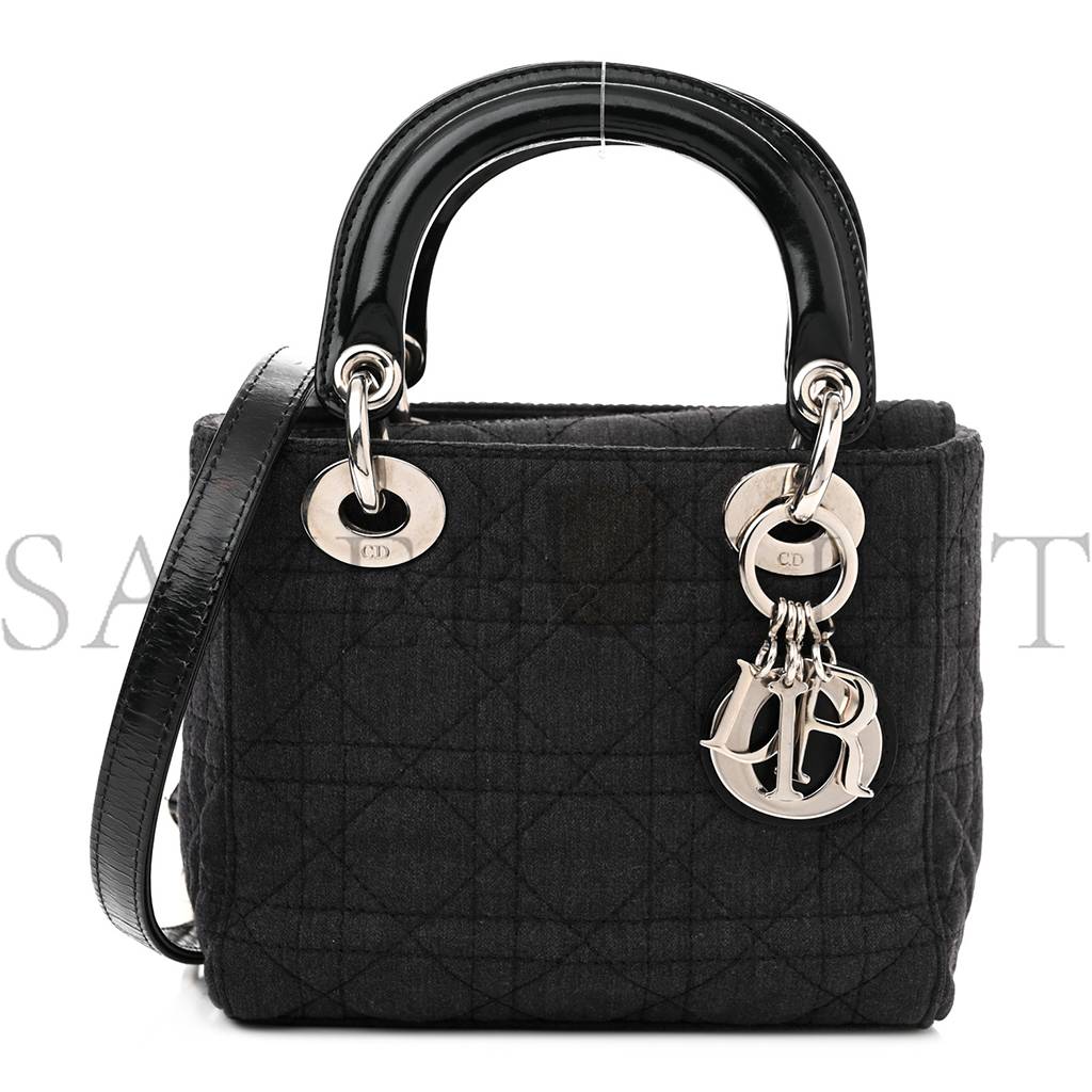 DIOR CANVAS CANNAGE MINI LADY DIOR BLACK (17*14*7cm)