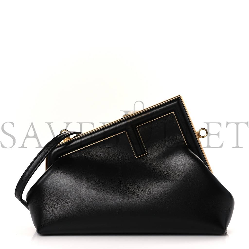 FENDI SHINY NAPPA SMALL FENDI FIRST BLACK (26*18*9.5cm)